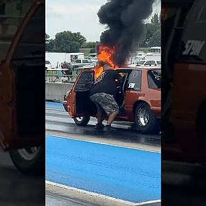 Foxbody's on fire, Camaro's flying over the wall - this event had it all! #1320video #CashAtTheCreek