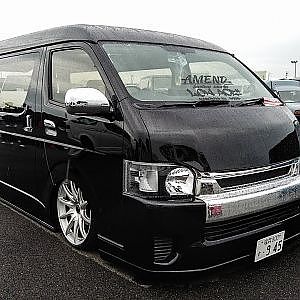 Black LOW style HIACE Air Suspension ハイエース 黒 エアサス - SBM2023