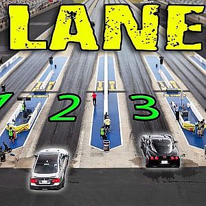 Racing with all FOUR LANES at the Drag Strip!