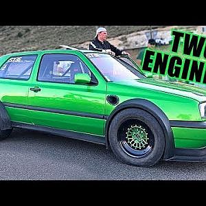 This VW Golf Makes 1600 HORSEPOWER!  (Twin Engine & Twin Turbo!)